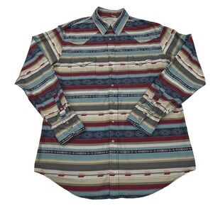 ROPER Western Shirt Mens XL Aztec Print Long Sleeve Pearl Snap Cowboy Southwest